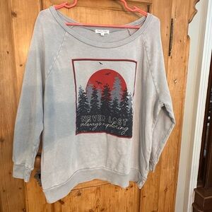 Pretty Rebel Lightweight Sweatshirt Never Lost Always Exploring Size 1X Cute!